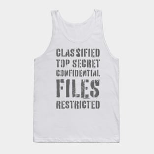 Classified Files Typography Stack (Grey) Tank Top